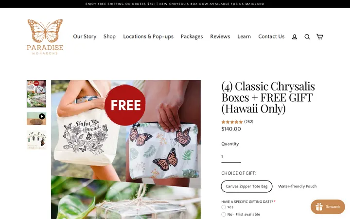 /products/4-classic-chrysalis-box-free-gift — Paradise Monarchs