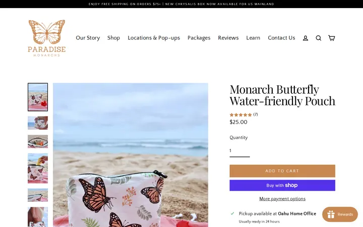 /collections/butterfly-merch/products/monarch-butterfly-water-friendly-pouch — Paradise Monarchs