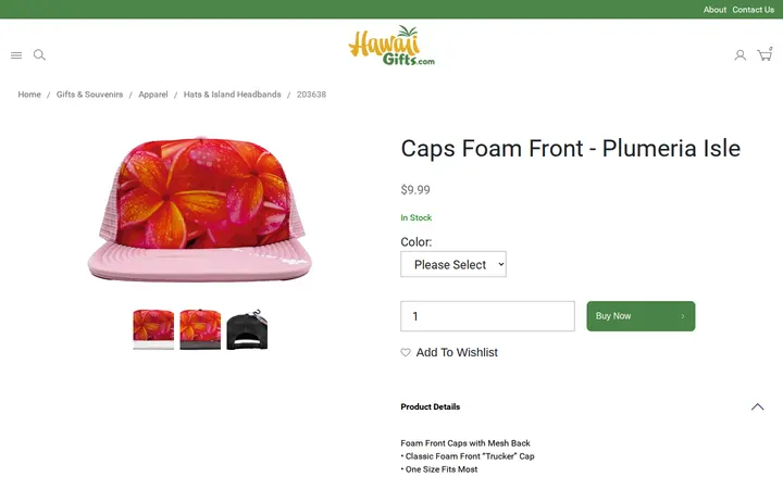 /gifts-and-souvenirs/apparel/caps-foam-front---plumeria-isle.html — Hawaii Gifts.com