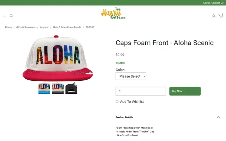 /gifts-and-souvenirs/apparel/caps-foam-front---aloha-scenic.html — Hawaii Gifts.com