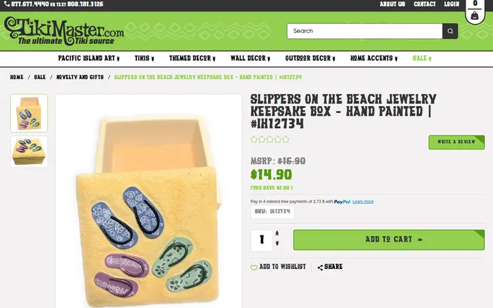 /slippers-on-the-beach-jewelry-keepsake-box-hand-painted-ih12734 — TikiMaster.com