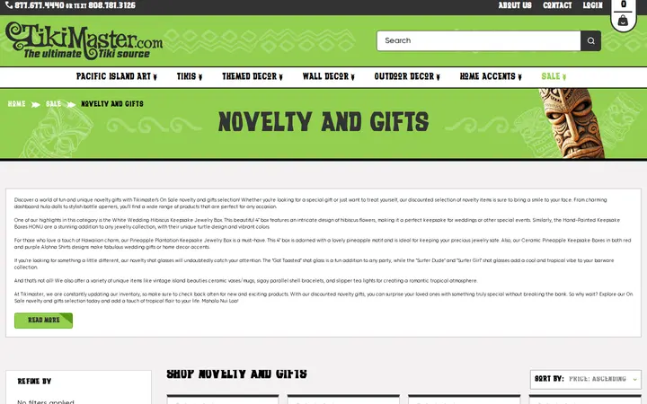/sale/novelty-and-gifts — TikiMaster.com