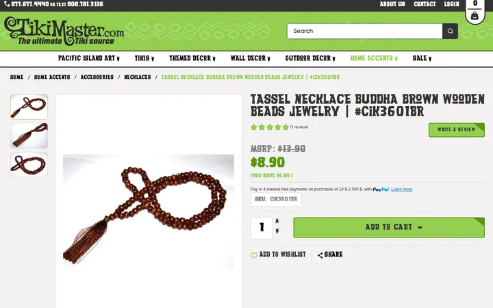 /tassel-necklace-buddha-brown-wooden-beads-jewelry-cik3601br — TikiMaster.com