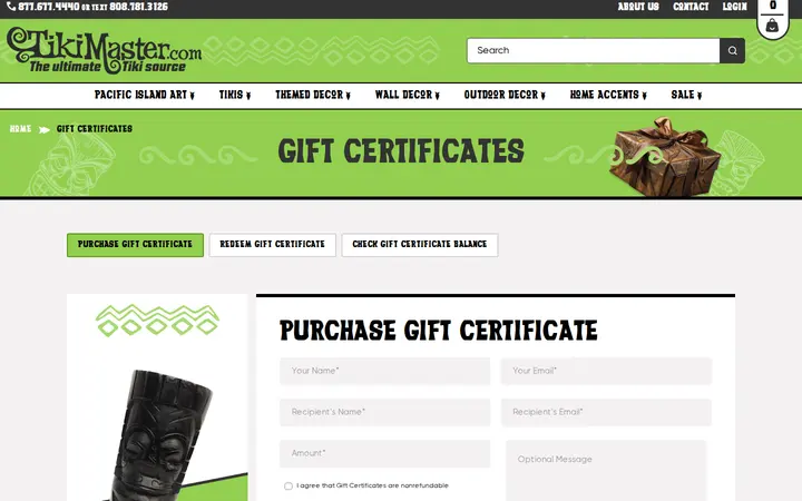 /giftcertificates.php — TikiMaster.com