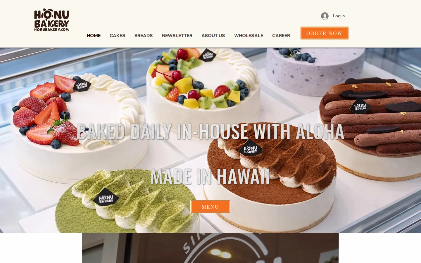Captured website of Honu Bakery (Kamehameha Shopping Center)