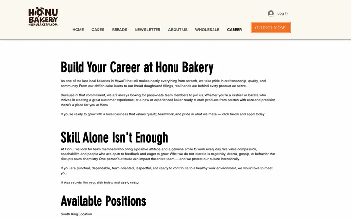/career — Honu Bakery (Kamehameha Shopping Center)