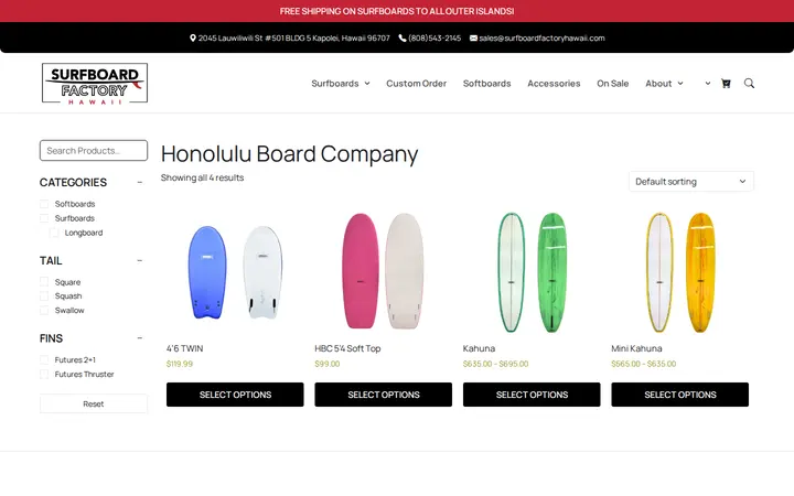 /brand/honolulu-board-company — Surfboard Factory Hawaii