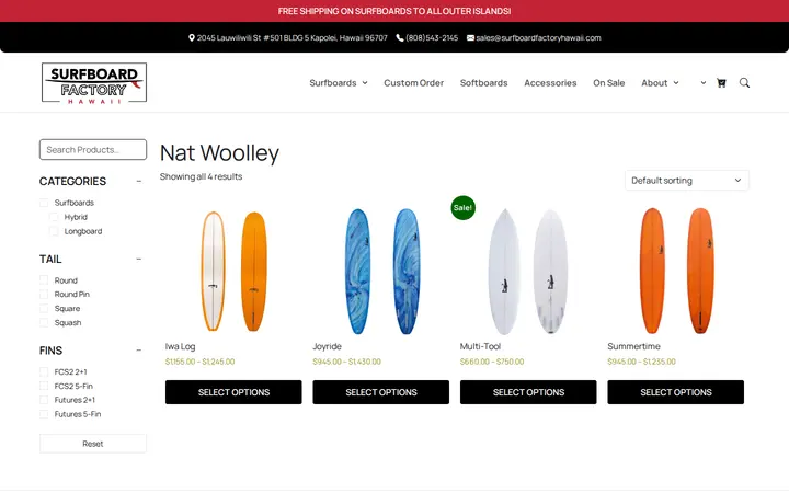 /brand/nat-woolley — Surfboard Factory Hawaii