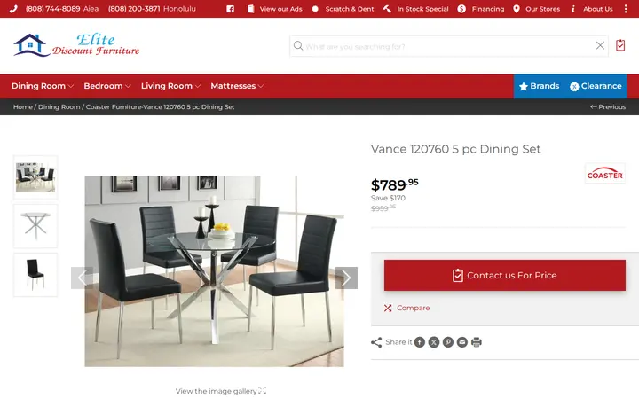 /en/collection/27639-coaster-furniture-vance-120760-5-pc-dining-set — Elite Discount Furniture