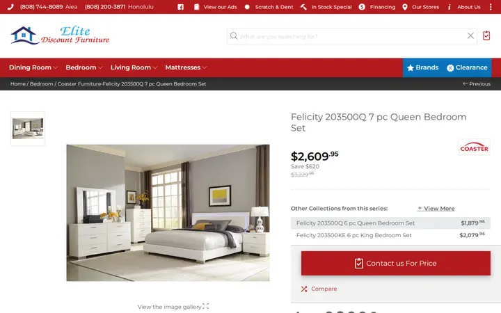 /en/collection/11109-coaster-furniture-felicity-203500q-7-pc-queen-bedroom-set — Elite Discount Furniture