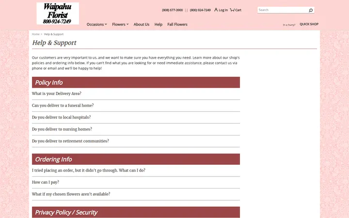 /faq — Waipahu Florist