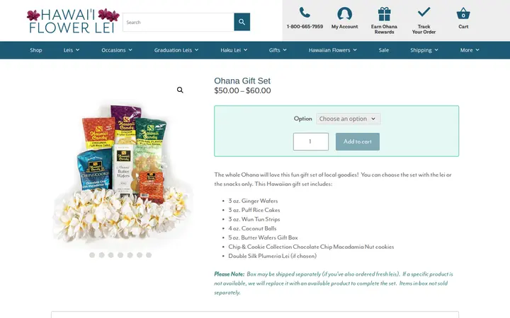 /product/ohana-gift-set — Hawaii Flower Lei