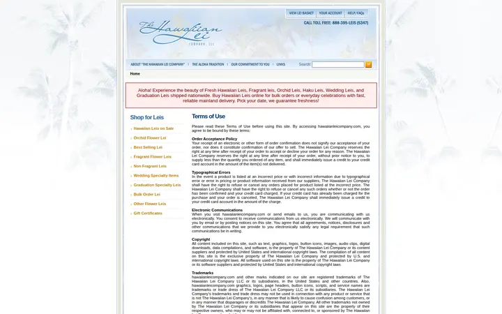 /Terms.aspx — The Hawaiian Lei Company LLC