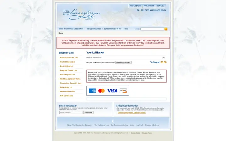 /Cart.aspx — The Hawaiian Lei Company LLC