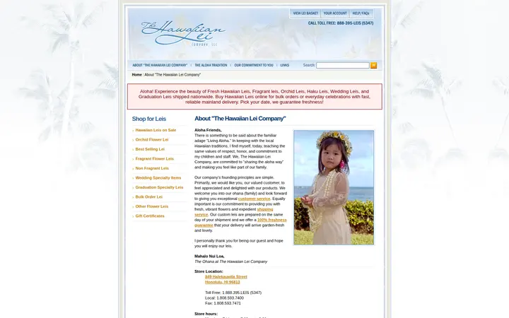 /About.aspx — The Hawaiian Lei Company LLC