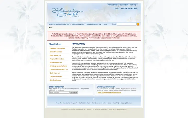 /Privacy.aspx — The Hawaiian Lei Company LLC