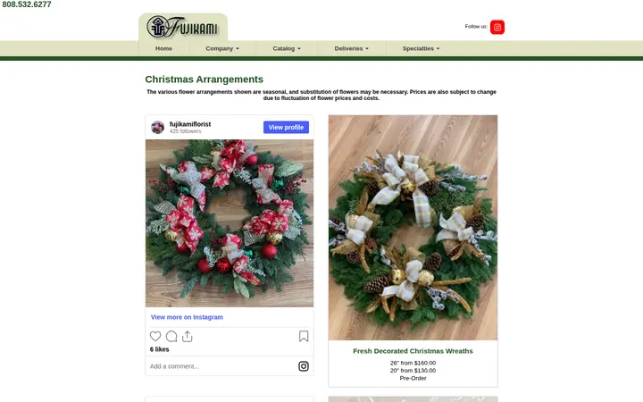 /honolulu-christmas-flowers.aspx — Fujikami Florist - Honolulu - Official Site