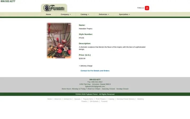/catalog/ff105.aspx — Fujikami Florist - Honolulu - Official Site