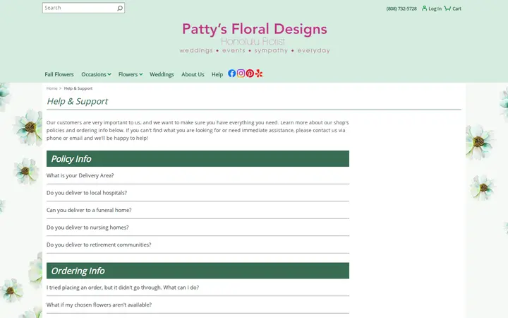 /faq — Patty's Floral Designs, Inc.