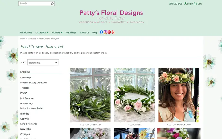 /head-crowns-hakus-lei/cat4560076 — Patty's Floral Designs, Inc.
