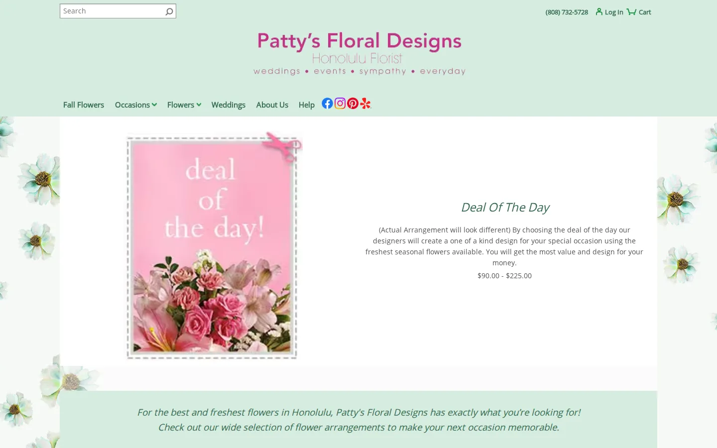 Captured website of Patty's Floral Designs, Inc.