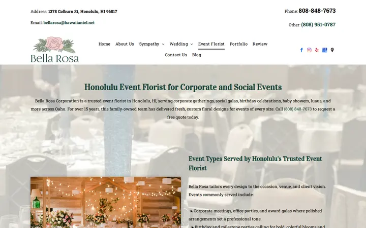 /event-florist-honolulu-hi — Bella Rosa Corporation