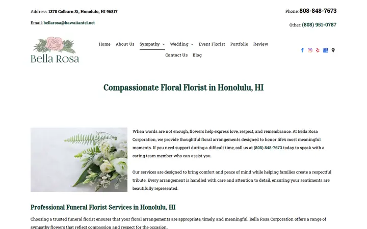 /funeral-florist-honolulu-hi — Bella Rosa Corporation