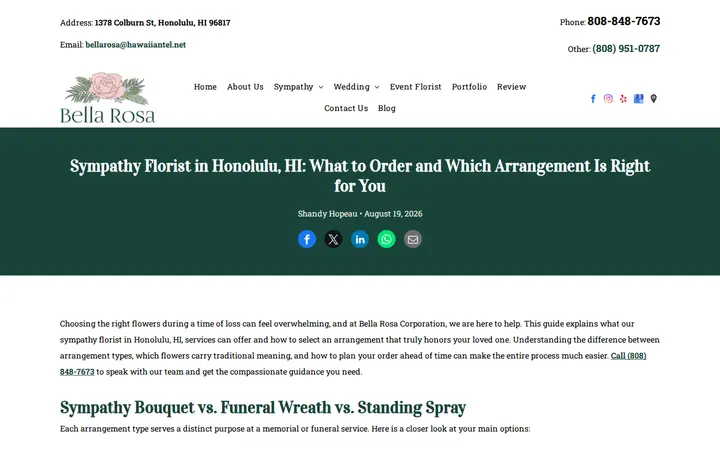 /sympathy-florist-honolulu-arrangement-guide — Bella Rosa Corporation