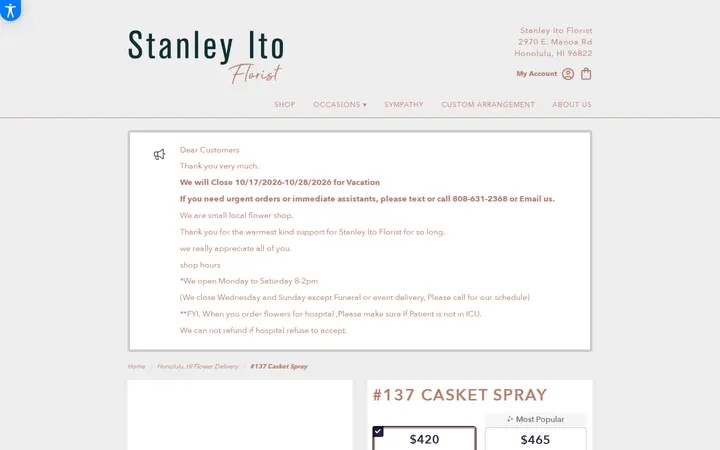 /honolulu-stanley-ito-florist/137-casket-spray.html — Stanley Ito Florist