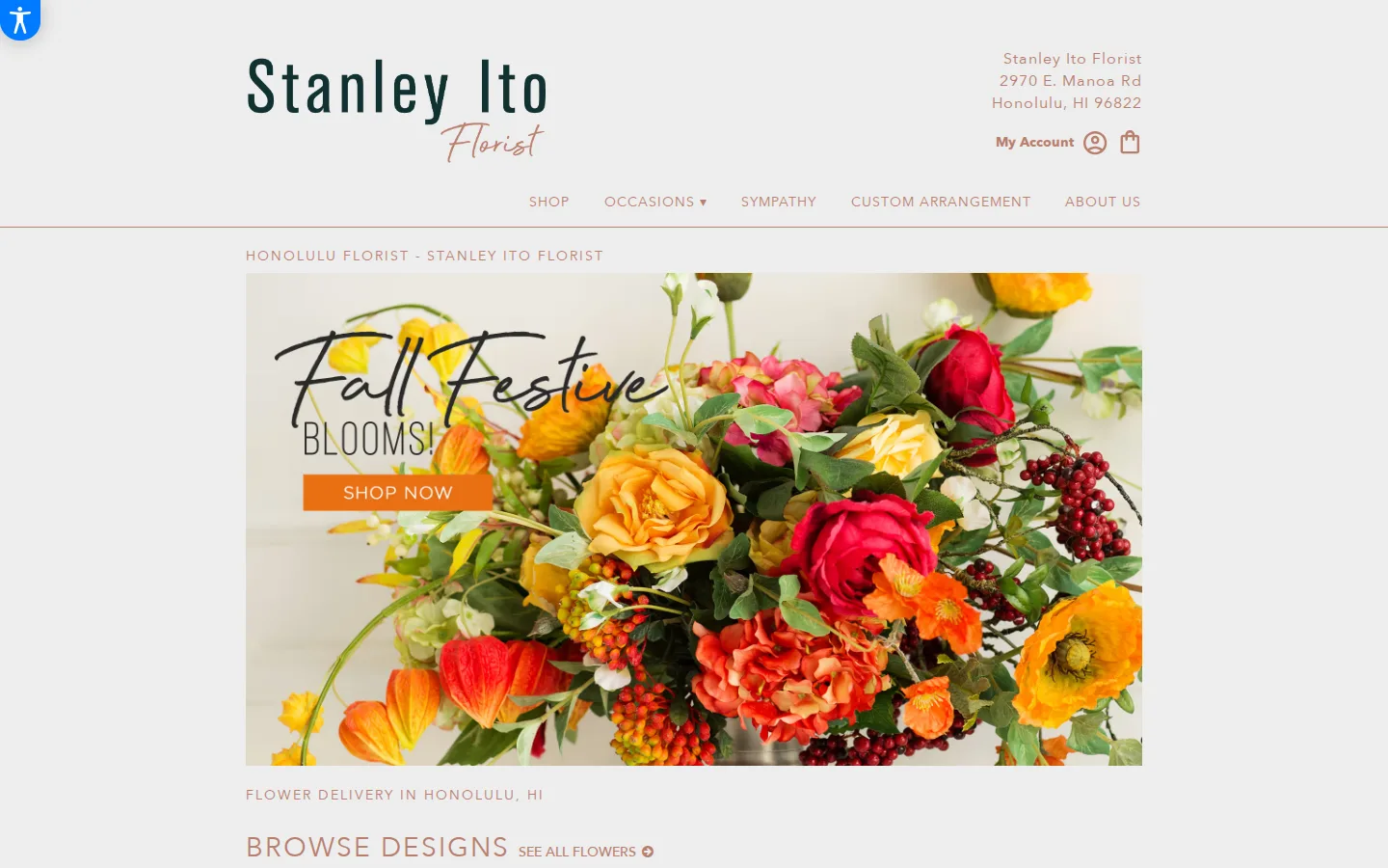 Captured website of Stanley Ito Florist