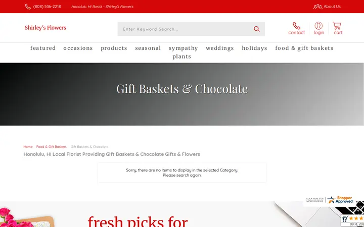 /store/food-and-gift-baskets/gift-baskets-and-chocolate — Shirley's Flowers