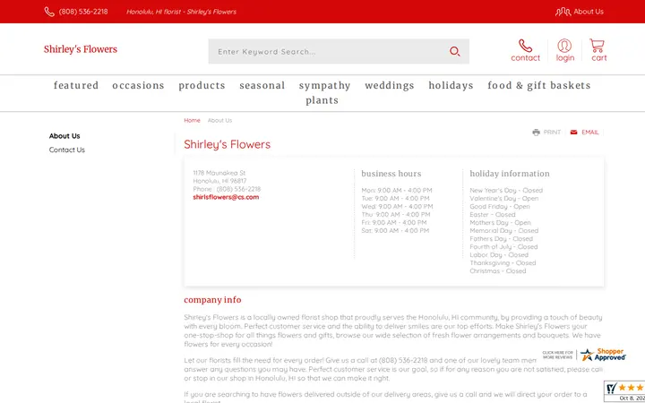 /about — Shirley's Flowers