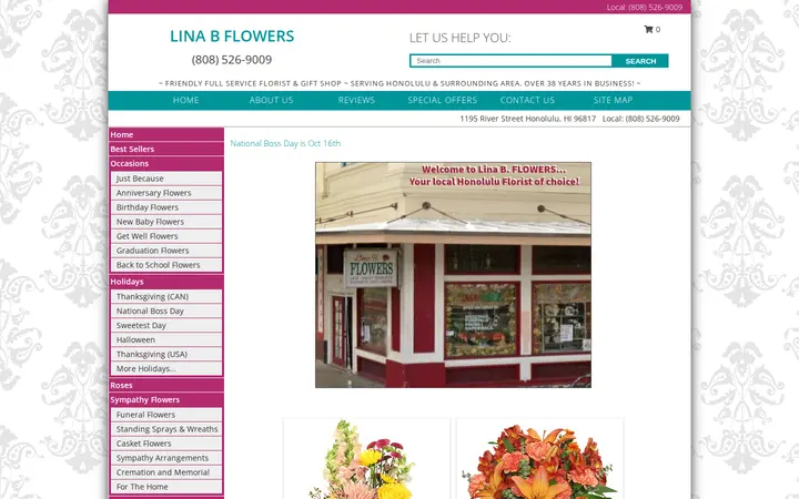 Website of Lina B Flowers