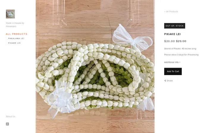 /products/pikake-lei-strand — Kamalahuna