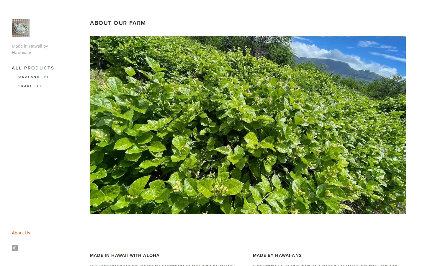Captured website of Kamalahuna