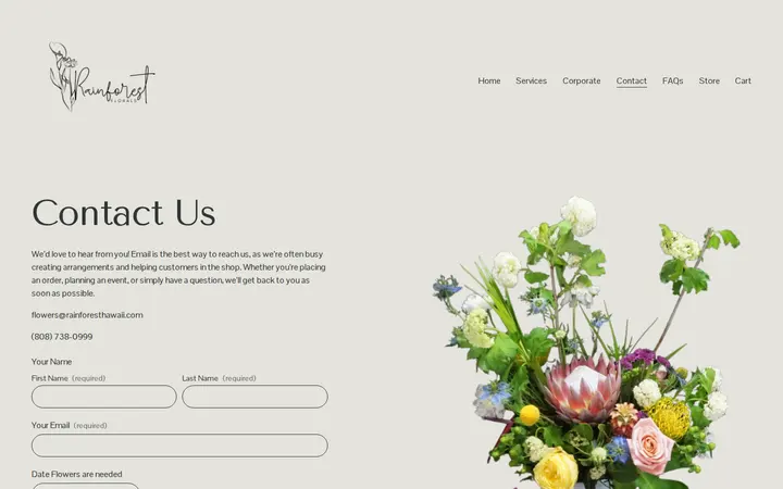 /contact — Rainforest Florals at Young St.