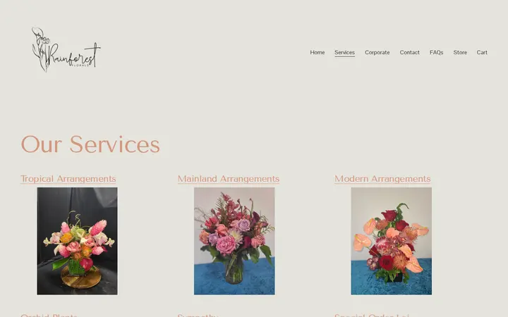 /services — Rainforest Florals at Young St.