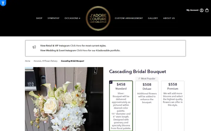 /honolulu-jadore-couture-floral-styling/cascading-bridal-bouquet.html — J'Adore Couture Luxury Floral & Styling