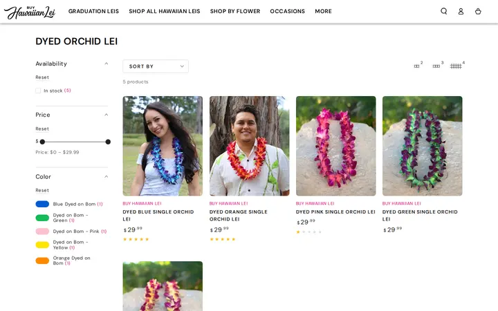 /collections/dyed-orchid-leis — Buy Hawaiian Lei