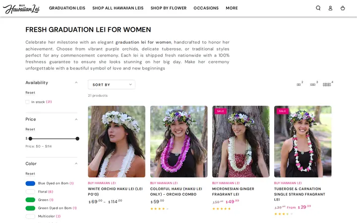 /collections/graduation-lei-for-women — Buy Hawaiian Lei