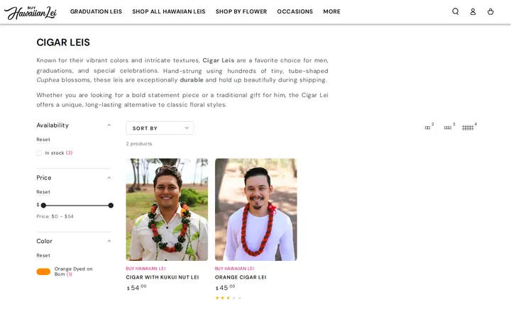 /collections/cigar-leis — Buy Hawaiian Lei
