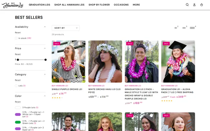 /collections/best-sellers — Buy Hawaiian Lei