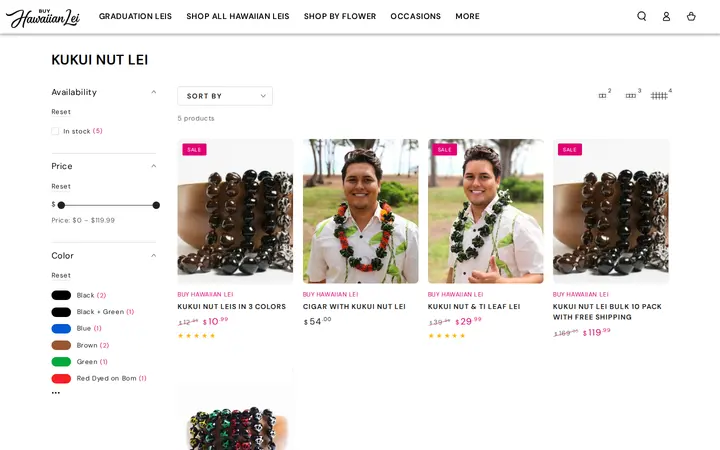 /collections/kukui-nut-leis — Buy Hawaiian Lei