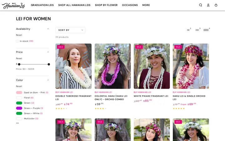 /collections/lei-for-women — Buy Hawaiian Lei