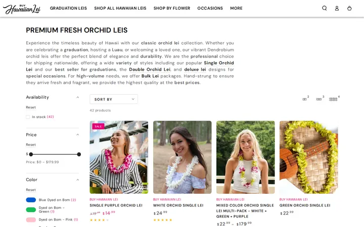 /collections/orchid-leis — Buy Hawaiian Lei