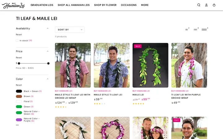 /collections/ti-leaf-maile-leis — Buy Hawaiian Lei