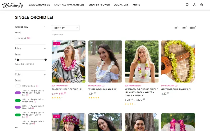 /collections/single-orchid-leis — Buy Hawaiian Lei