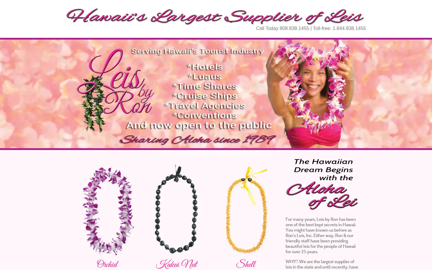 Captured website of Leis By Ron