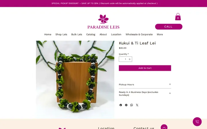 /product-page/kukui-ti-leaf-lei — Paradise Leis