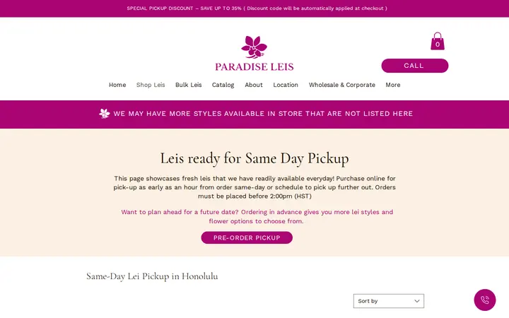 /same-day — Paradise Leis